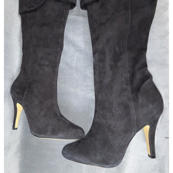 Colin Stuart‎ Women Black Suede Leather 4” Heel Knee High Boot, Size 8B - Picture 2 of 8